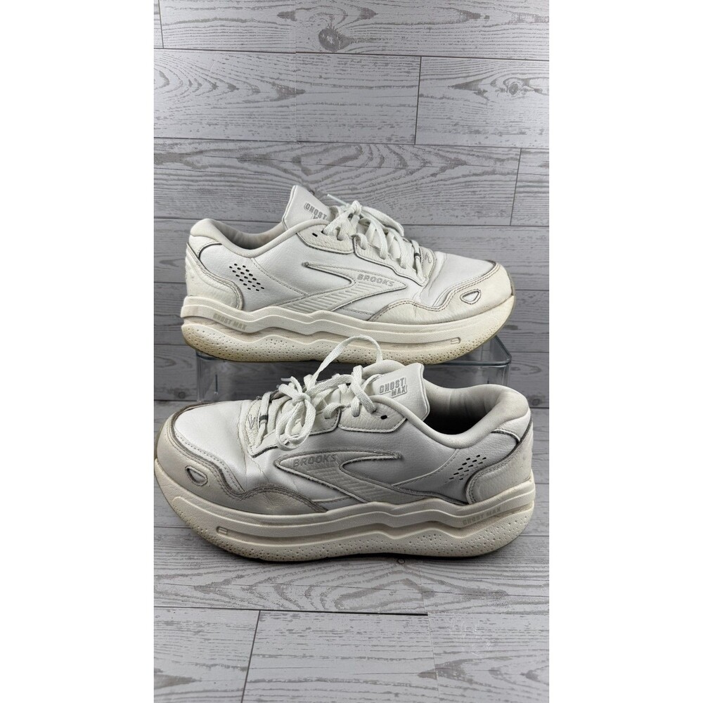 Brooks Ghost Max Leather 1104432E142 White 10 2E Mens Sneaker Running Shoes #968